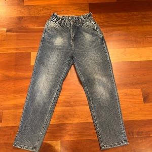 Vervet paper bag cinch waste jeans